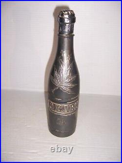 Vintage 1921 Cigar Humidor Match Safe Champagne Bottle Quadruple Silver Plate