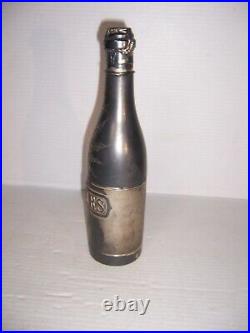 Vintage 1921 Cigar Humidor Match Safe Champagne Bottle Quadruple Silver Plate