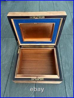 Vintage 1930s Alfred Dunhill Mahogany Wood Cigar Humidor Rare Copper Lining