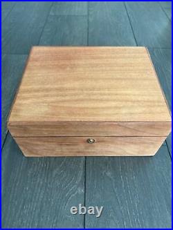 Vintage 1930s Alfred Dunhill Mahogany Wood Cigar Humidor Rare Copper Lining