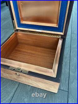 Vintage 1930s Alfred Dunhill Mahogany Wood Cigar Humidor Rare Copper Lining