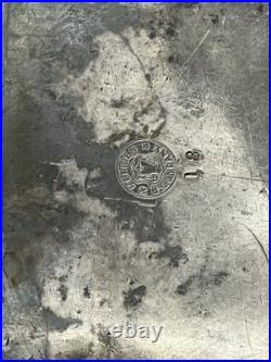 Vintage 19th Century Meriden Humidor Cigar Box Silverplate Two Hunting Dogs