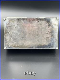 Vintage 19th Century Meriden Humidor Cigar Box Silverplate Two Hunting Dogs