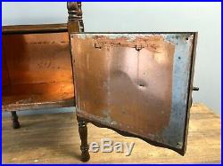 Vintage 26 Turned Wood Leg Copper Lined Humidor Man Cave Smoking Room Stand