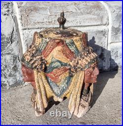 Vintage 3 Native American Indian Chiefs Chalkware Tobacco Jar Humidor Vintage 3 Native American Indian Chiefs Chalkware Tobacco Jar Humidor
