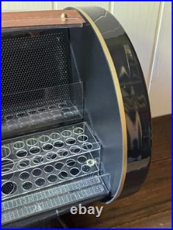 Vintage 48 Hole Barrel Shaped Lockable Cigar Humidor Shop Point-of-Sale Display