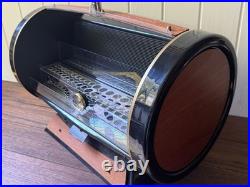 Vintage 48 Hole Barrel Shaped Lockable Cigar Humidor Shop Point-of-Sale Display