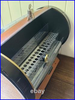 Vintage 48 Hole Barrel Shaped Lockable Cigar Humidor Shop Point-of-Sale Display