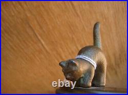 Vintage 5 Height CAT & DOG Figurine Small Tobacco Smoking Can Jar USA