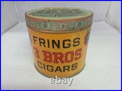 Vintage Advertising Empty Fring 3 Bros Beautiful Cigar Round Tobacco Nice 697