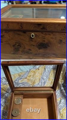Vintage Agresti Glass Top Briarwood Cigar Humidor