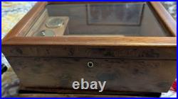 Vintage Agresti Glass Top Briarwood Cigar Humidor