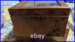 Vintage Agresti Glass Top Briarwood Cigar Humidor