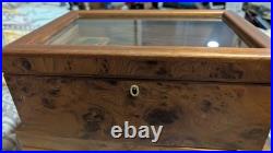 Vintage Agresti Glass Top Briarwood Cigar Humidor