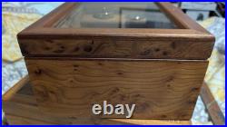 Vintage Agresti Glass Top Briarwood Cigar Humidor