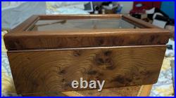 Vintage Agresti Glass Top Briarwood Cigar Humidor