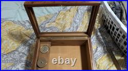 Vintage Agresti Glass Top Briarwood Cigar Humidor