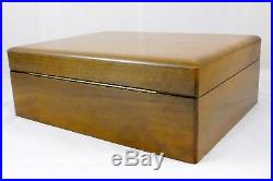Vintage Alfred Dunhill London Solid American Walnut Wooden Humidor Box w Extras