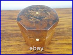 Vintage Alfred Dunhill Tobacco Humidor Wooden Octagonal Push Button 1940s Box