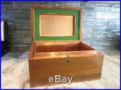 Vintage Alfred Dunhill of London Large Copper Lined Wooden Humidor