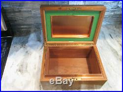 Vintage Alfred Dunhill of London Large Copper Lined Wooden Humidor