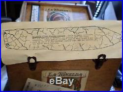 Vintage Antique (Cigar Humidor) Box + Norfolk Receipts, glass tubes, Lite Tiepin