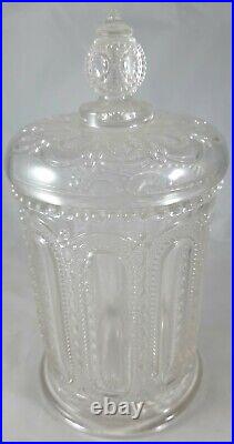 Vintage Antique Clear Glass Tobacco Humidor or Biscuit Jar, Stunning