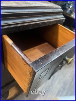 Vintage Antique Copper Lined Smoke Stand Humidor Cigar Cabinet End Table Stand