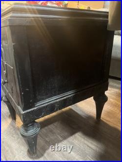 Vintage Antique Copper Lined Smoke Stand Humidor Cigar Cabinet End Table Stand