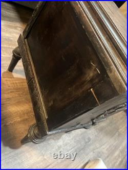 Vintage Antique Copper Lined Smoke Stand Humidor Cigar Cabinet End Table Stand