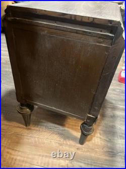 Vintage Antique Copper Lined Smoke Stand Humidor Cigar Cabinet End Table Stand