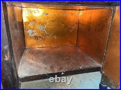 Vintage Antique Cushman SMOKER Smoking Stand Cigar Humidor Copper Lined Repair