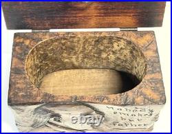 Vintage Antique Folk Art Humidor Box Sculpture Nobody Smokes But Father