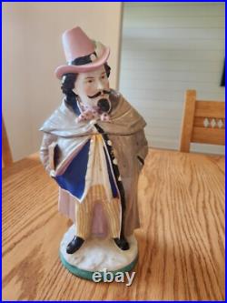 Vintage Antique Tobacco jar Man in Pink Top Hat