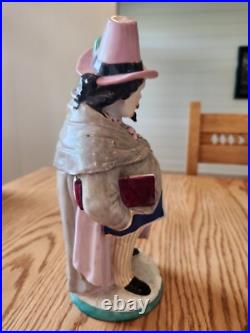 Vintage Antique Tobacco jar Man in Pink Top Hat