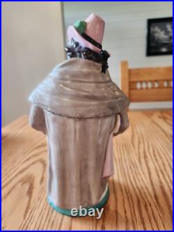 Vintage Antique Tobacco jar Man in Pink Top Hat