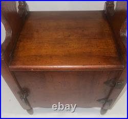 Vintage Antique Traditional Copper Lined Mahogany Smoke Stand Humidor Cabinet
