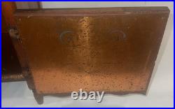 Vintage Antique Traditional Copper Lined Mahogany Smoke Stand Humidor Cabinet