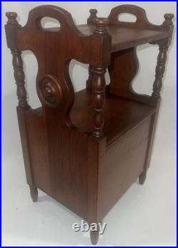 Vintage Antique Traditional Copper Lined Mahogany Smoke Stand Humidor Cabinet