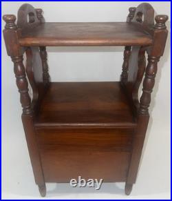 Vintage Antique Traditional Copper Lined Mahogany Smoke Stand Humidor Cabinet