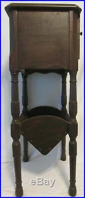 Vintage Antique Wooden Pipe Tobacco Smoking Stand Glass Lined Cigar Humidor