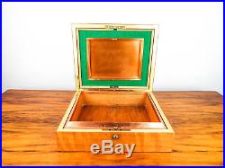 Vintage Art Deco British Alfred Dunhill Cigar Humidor Copper Lined Wooden Box