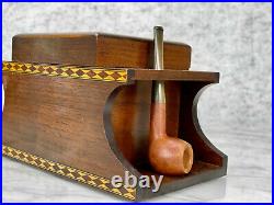 Vintage Art Deco Mahogany Pipe Tobacco Table Stand Humidor