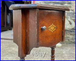 Vintage Art Deco Mahogany Smoke Stand Humidor Side Table