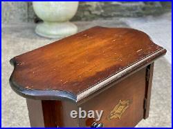 Vintage Art Deco Mahogany Smoke Stand Humidor Side Table