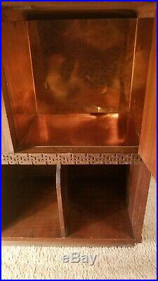 Vintage Art Deco Smoking Pipe Tobacco Humidor Magazine Rack Stand Cabinet