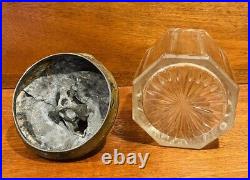 Vintage Art Nouveau English Bulldog Lidded Glass Tobacco Jar, Cigar, Humidor