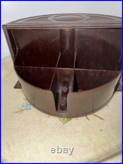 Vintage Bakelite Roto Tray Cigarette Humidor Art Deco Smoking Box USA