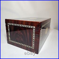 Vintage Beautiful cherry wood high gloss finish full cedar lining Cigar Humidor