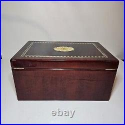 Vintage Beautiful cherry wood high gloss finish full cedar lining Cigar Humidor